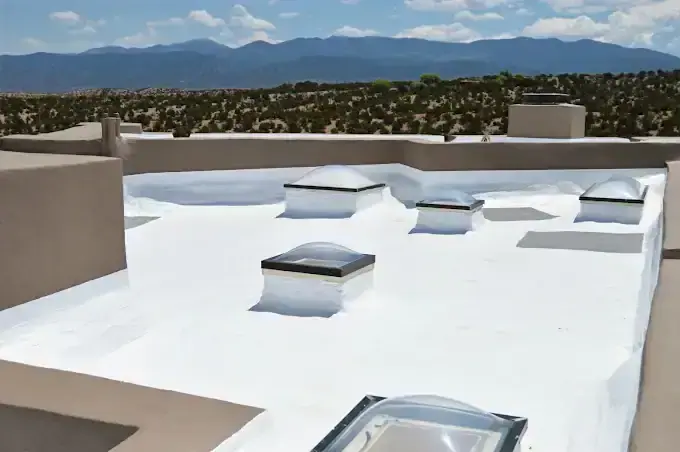 Completed flat-roof system on a modern desert home